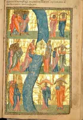 миниатюра Исход евреев из Египта 15 век Россия