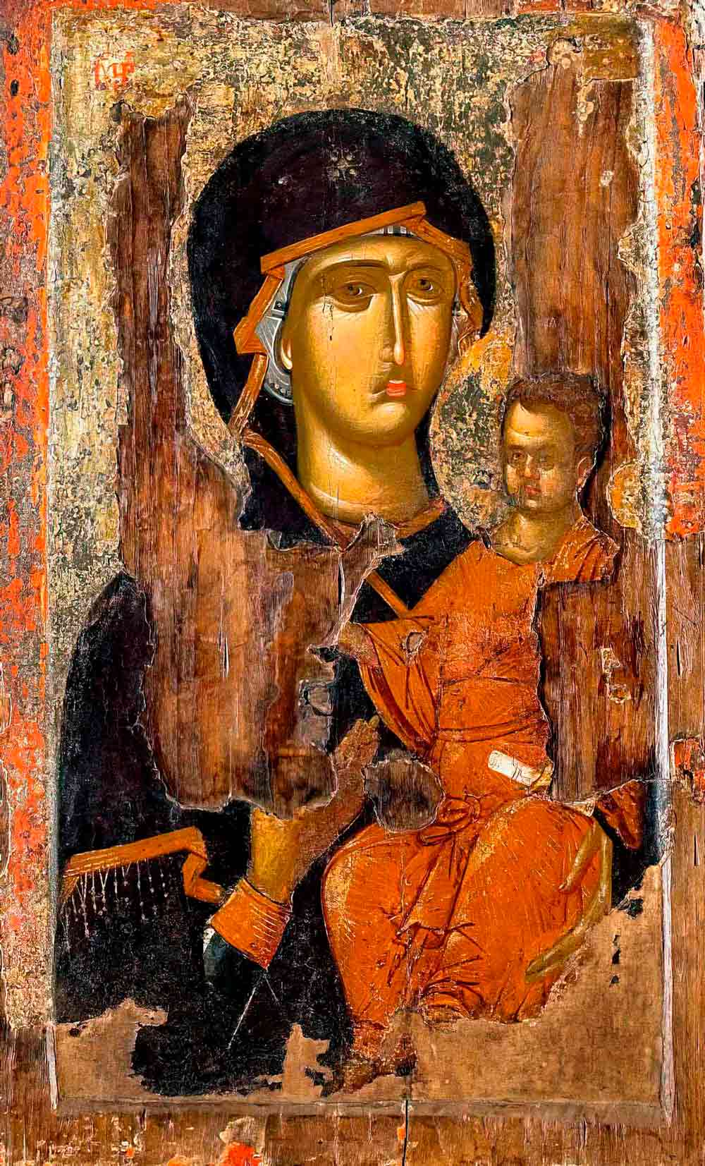 Богоматерь Одигитрия. Византийская икона XIV века