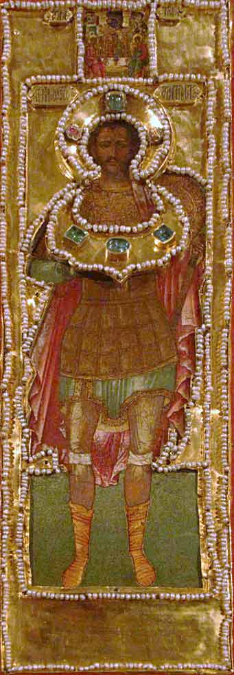 Федор Стратилат Мерная икона третьего сына царя Алексея Михайловича, царевича Федора Алексеевича была написана в 1661 г.