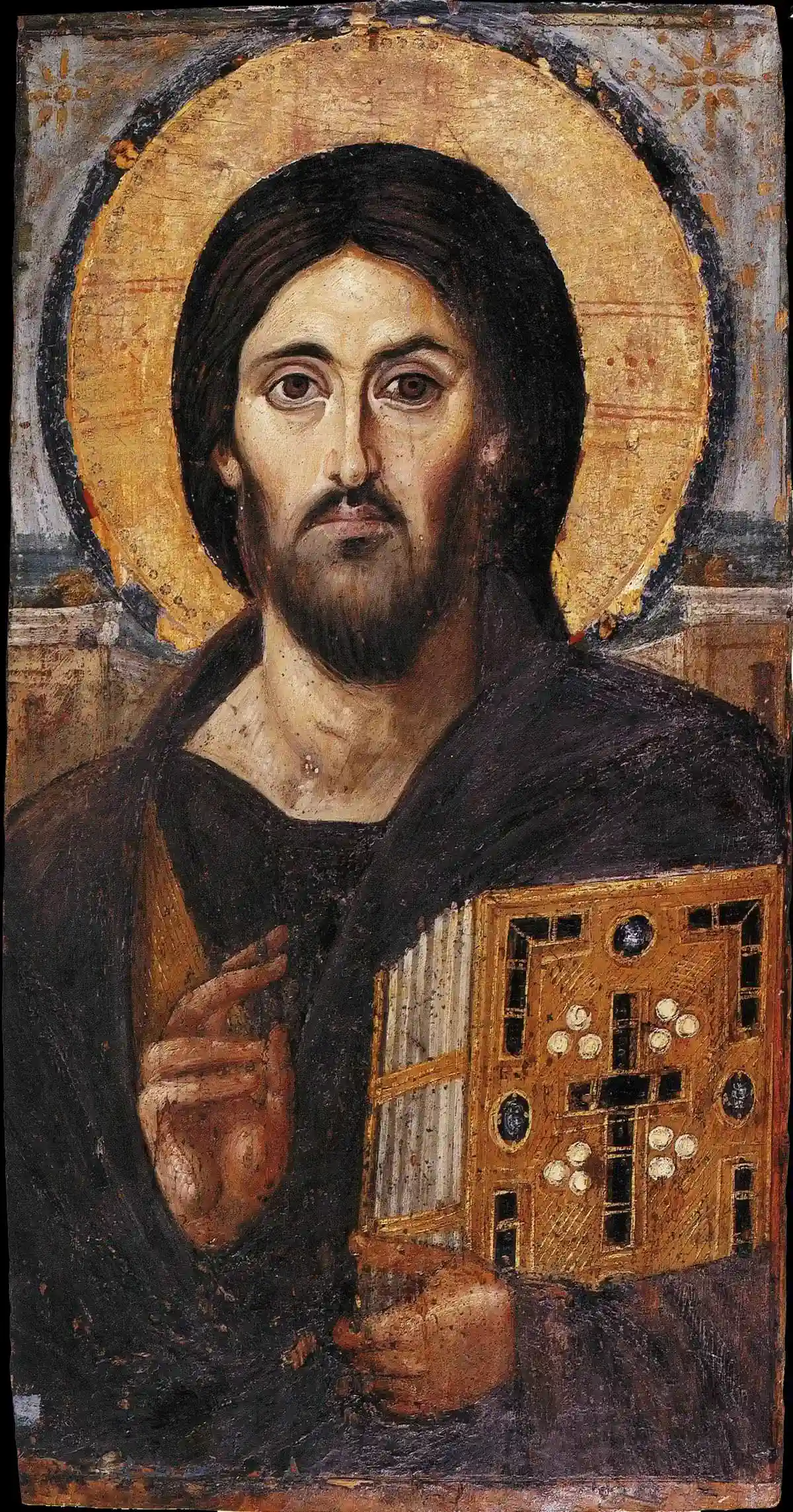 Христос Пантократор из Синайского монастыря середина VI века