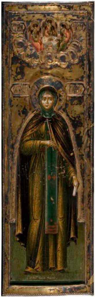 Преподобная Параскева Мерная икона царевны Прасковьи Ивановны, была написана в  1694 г.