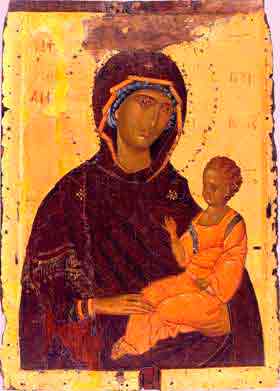 Богоматерь с Младенцем  Одигитрия14 век Греция
