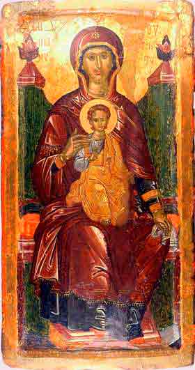 Богоматерь с Младенцем  Всецарица15 век Греция