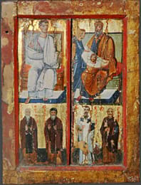 Апостол Фаддей и царь Авгарь, с избранными святыми  X век
