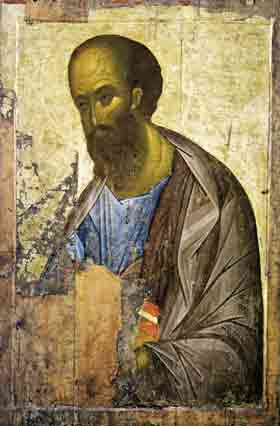 Апостол Павел икона 15 века Андрей Рублёв