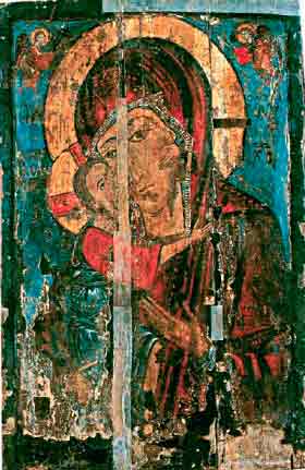 Феодоровская Страстная икона Божьей Матери 13 век Россия