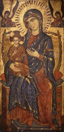 Мадонна с младенцем на троне