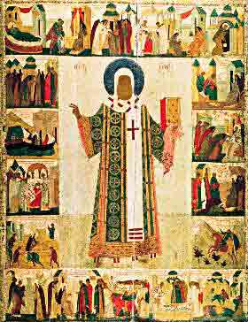 икона митрополит Пётр с житием 15 век Дионисий