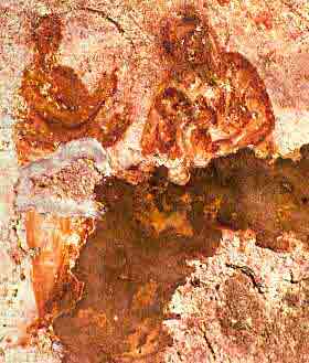 изображение Богородицы — в образе Млекопитательницы. Середина ІІ ст. н. э. Рим, катакомбы св. Присциллы