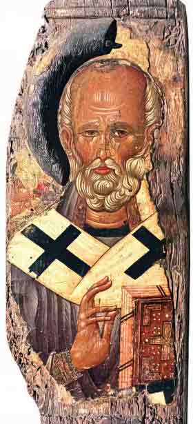 Икона Святитель Николай Мирликийский 14 век Кипр
