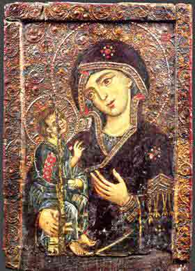 Икона Божьей Матери Одигитрия  13 век Монастырь Св. Екатерины, Египет Синай