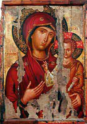 Икона Богородицы Одигитрия 15 век Кипр