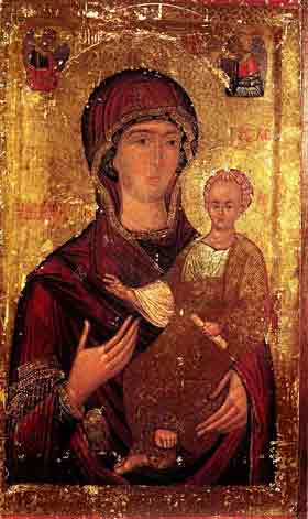 Икона Божьей Матери Одигитрия 15 век Греция