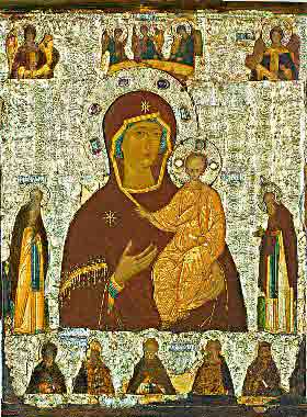 Икона Божьей Матери Смоленская 15 век Дионисий