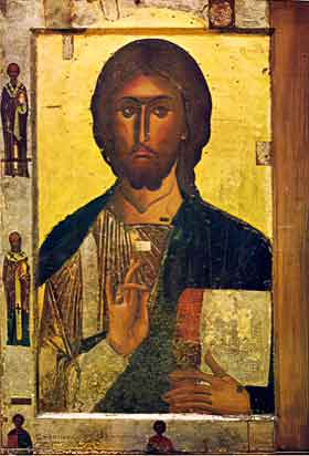 Икона Госполь Вседержитель с предстоящими 12 век Кипр