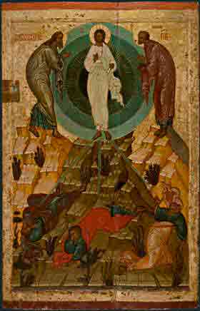 Икона Преображение Господне 15 век Новгород