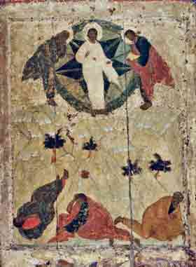 Преображение Господне икона 15 века Андрей Рублёв