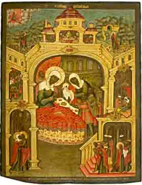 Икона Рождество Богородицы 17 век Зубов Федор