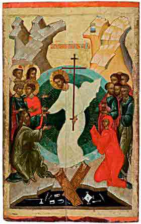 Икона Сошествие во Ад 15 век Новгород