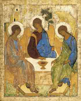 Икона Святая Троица 15 век Андрей Рублёв