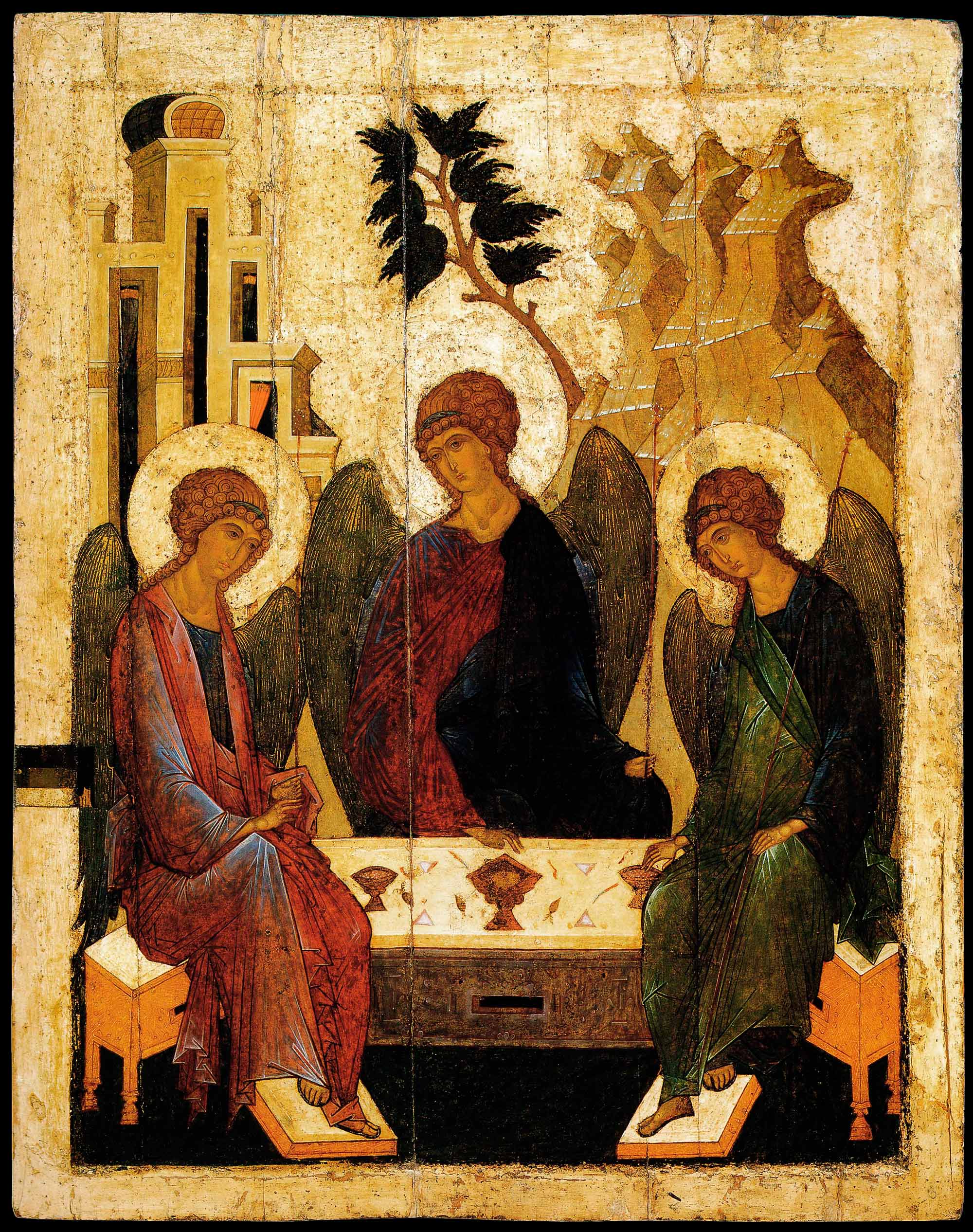 Икона Святая Троица 15 век Тверь