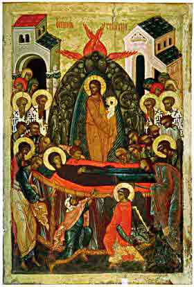 Икона Успение Пресвятой Богородицы 15 век Новгород