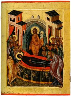 Икона Успение Пресвятой Богородицы 15 век Кирилло-Белозерский монастырь