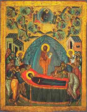 икона Успение Пресвятой Богородицы 15 век Новгород