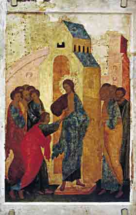 икона Уверение Фомы 15 век Дионисий