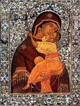 Икона Божьей Матери Умиление 16 век Россия