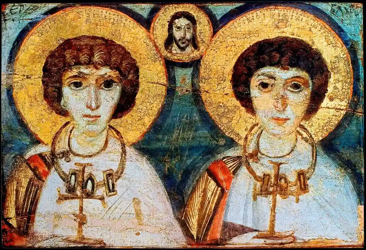 икона Мученики Сергий и Вакх VI или VII век  Монастырь Св. Екатерины Египет