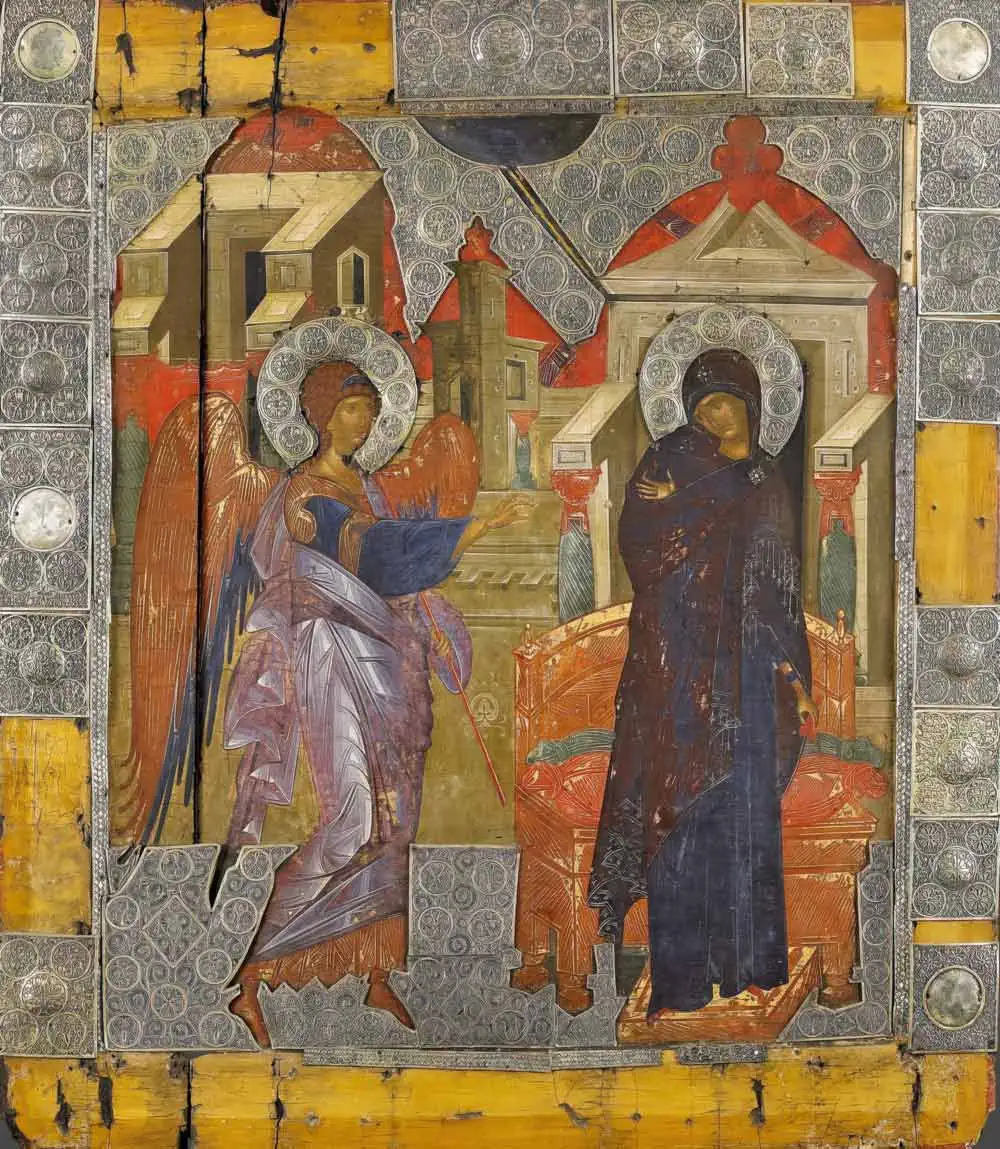 Икона Благовещение Пресвяьтй Богородице, 14 век, Афон