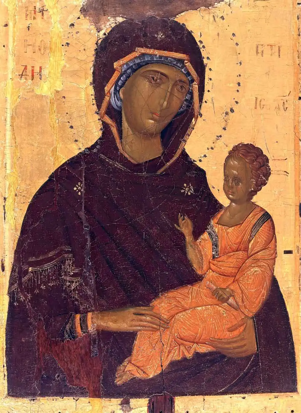Икона Божьей Матери Одигитрия, 14 век, Афон