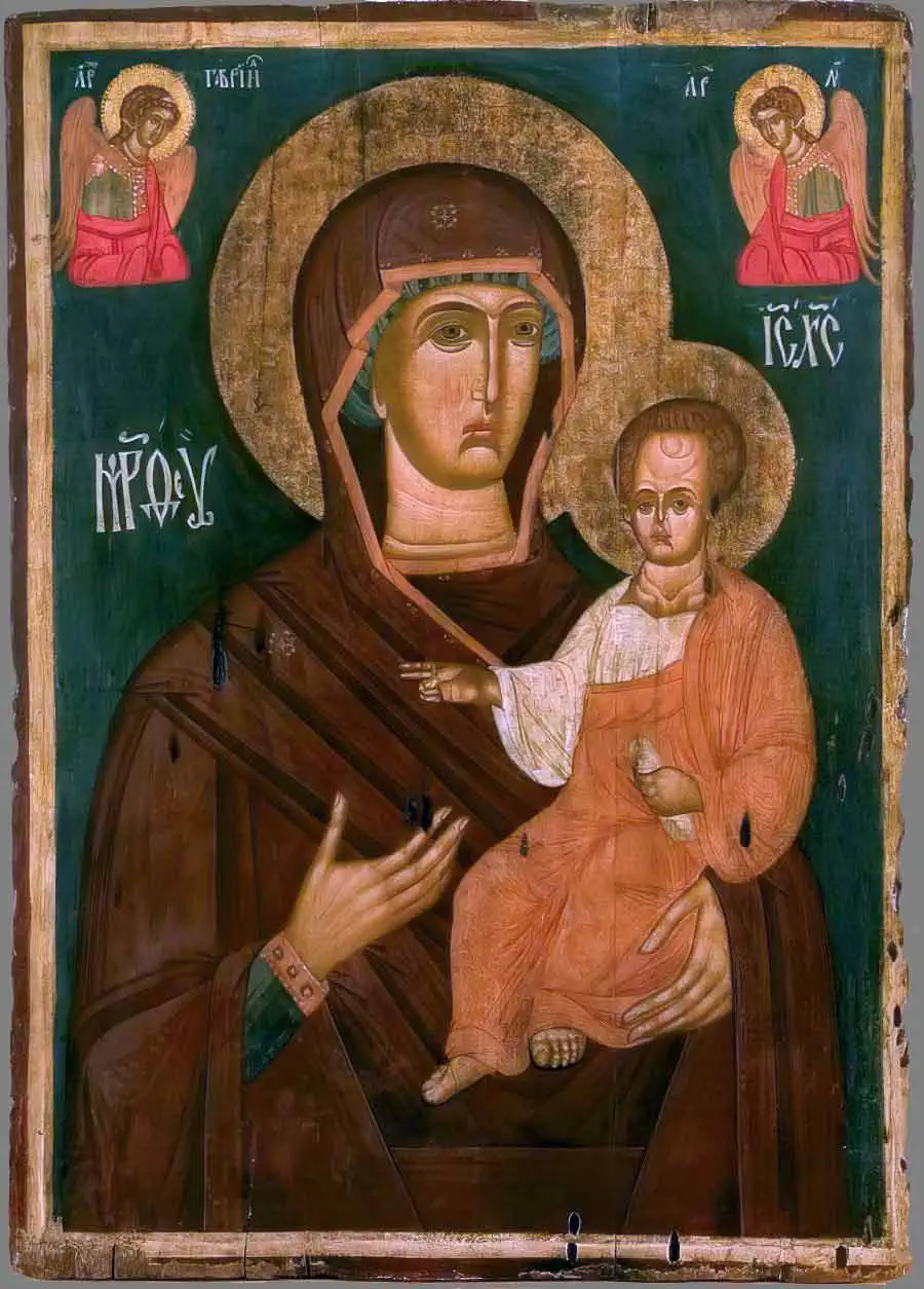 икона Божьей Матери Одигитрия, 15 век, Россия
